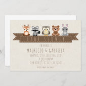 INVITATION INVITACION DE BABY SHOWER - TEMA BOSQUE (Devant / Derrière)