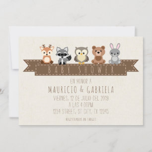 INVITATION INVITACION DE BABY SHOWER - TEMA BOSQUE
