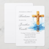 Invitation Invitación de bautismo con crucifijo (Devant / Derrière)