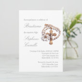 Invitation Invitación de bautismo con crucifijo (Debout devant)