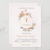 Invitation Invitación de bautismo para niña (Devant / Derrière)