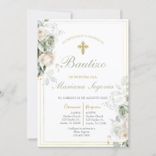 Invitation Invitación de bautismo sage en español