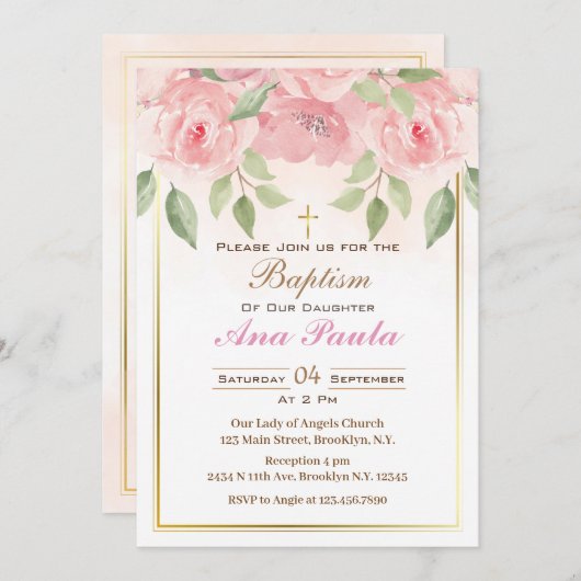 Invitation Invitacion de Bautizo (Devant / Derrière)