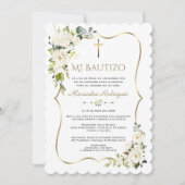 Invitation Invitacion De Bautizo Con Flores Baptême (Devant)
