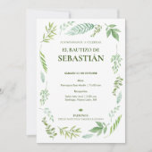 Invitation Invitación de bautizo neutre (Devant)