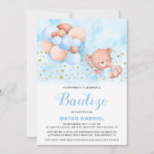 Invitation Invitación de Bautizo para Niño con Oso Baptism (Devant)