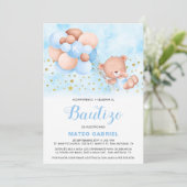 Invitation Invitación de Bautizo para Niño con Oso Baptism (Debout devant)