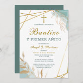 Invitation Invitación de Bautizo Y Primer Añito (Devant / Derrière)