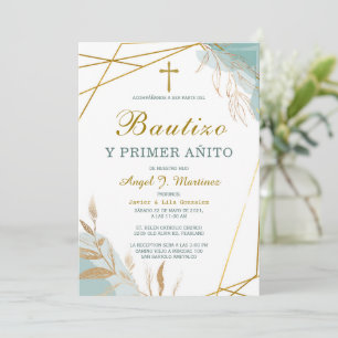 Invitation Invitación de Bautizo Y Primer Añito