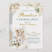 Invitation Invitación de Bautizo Y Primer Añito (Devant / Derrière)