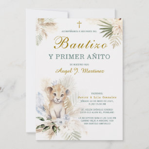 Invitation Invitación de Bautizo Y Primer Añito