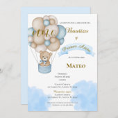 Invitation Invitación de Bautizo y primer año en español (Devant / Derrière)