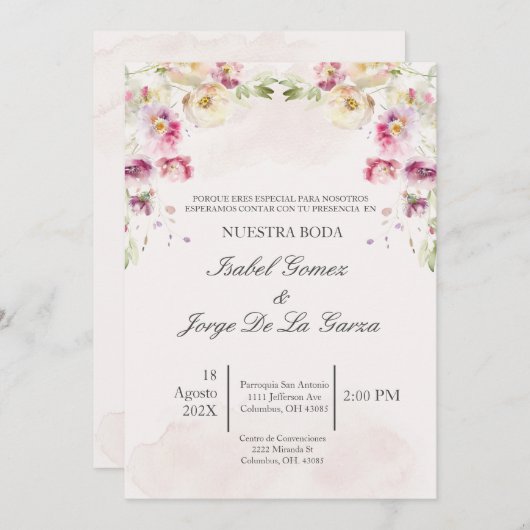 Invitation Invitacion de boda (Devant / Derrière)