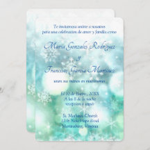 Invitacion de Boda Acuarela de Copo de Nieve