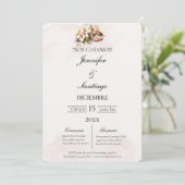 Invitation Invitación de boda beige con anillo (Debout devant)