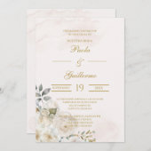 Invitation Invitación de boda beige con flanca (Devant / Derrière)