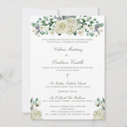 Invitation Invitación de Boda Catolica Mariage officiel (Devant)