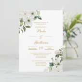 Invitation Invitación de boda con flor blanca (Debout devant)