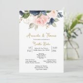 Invitation Invitación de boda con flores de primavera (Debout devant)