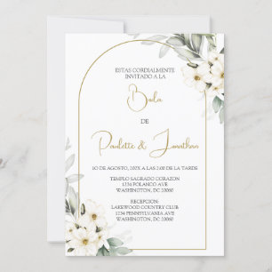Invitation Invitacion de boda con ramo blanco
