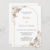 Invitation Invitacion de boda con ramo blanco (Devant / Derrière)
