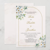 Invitation Invitacion de boda con ramo blanco (Devant / Derrière)