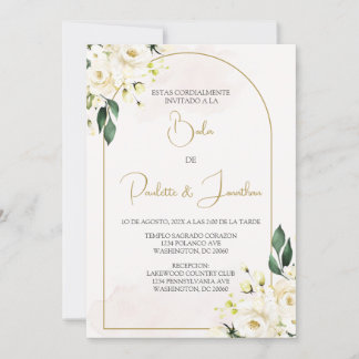 Invitation Invitacion de boda con ramo blanco