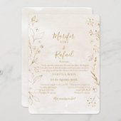 Invitation Invitación de boda con rosas (Devant / Derrière)