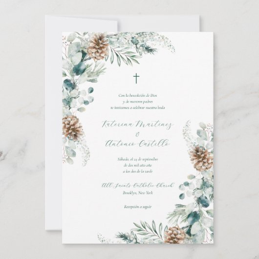 Invitation Invitacion de Boda Cristiana Mariage espagnol (Devant)
