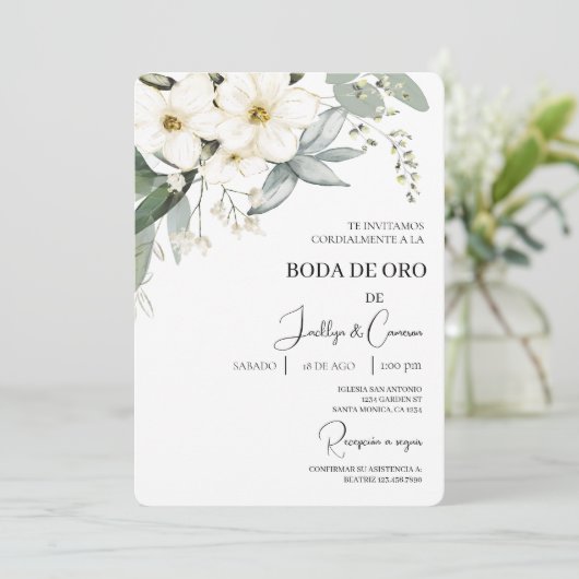 Invitation Invitación de boda de oro (Debout devant)