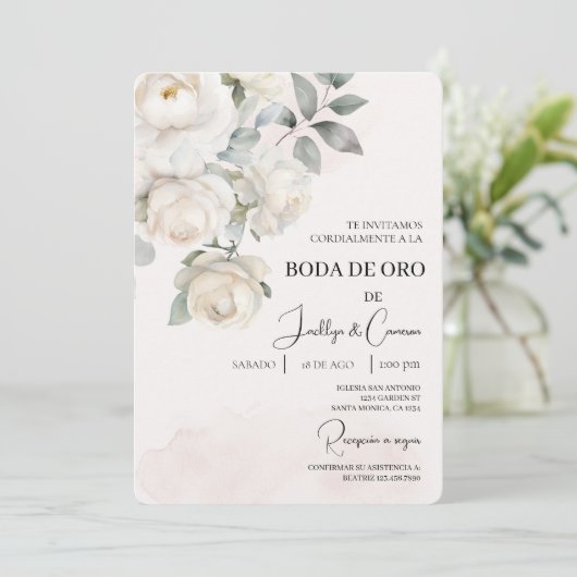 Invitation Invitación de boda de oro (Debout devant)