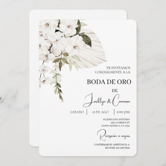 Invitation Invitación de boda de oro (Devant / Derrière)