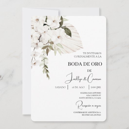 Invitation Invitación de boda de oro (Devant)
