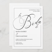 Invitation Invitacion de Boda_Elegant Mariage espagnol (Devant / Derrière)