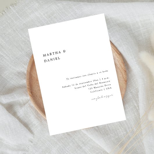 Invitation invitación de boda elegante | Mariage espagnol