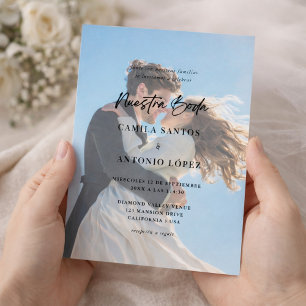 Invitation Invitación De Boda Foto Descolorida Caligrafía