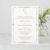 Invitation invitación de boda minimalista oro (Debout devant)