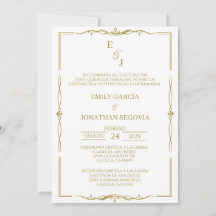 Invitation invitación de boda minimalista oro