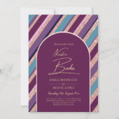 Invitation Invitación de boda púrpura turquesa oro espagnol (Devant)