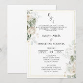 Invitation invitación de boda sauge vert (Devant / Derrière)