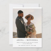 Invitation Invitación de Boda Todo en Uno Elegante con Foto (Devant)