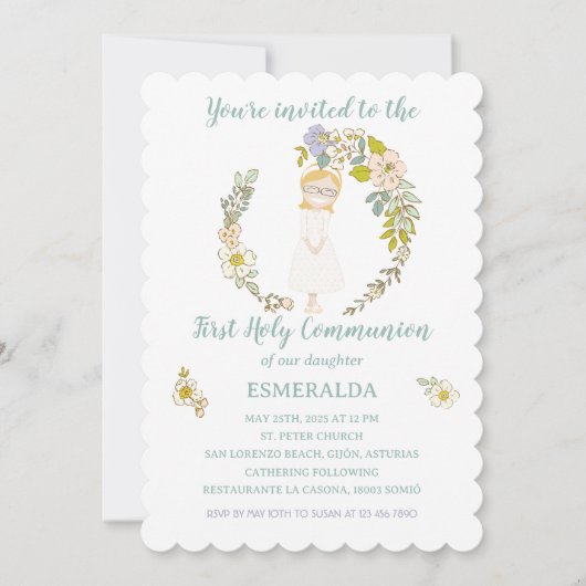 Invitation Invitación de Comunión ESMERALDA (Devant)