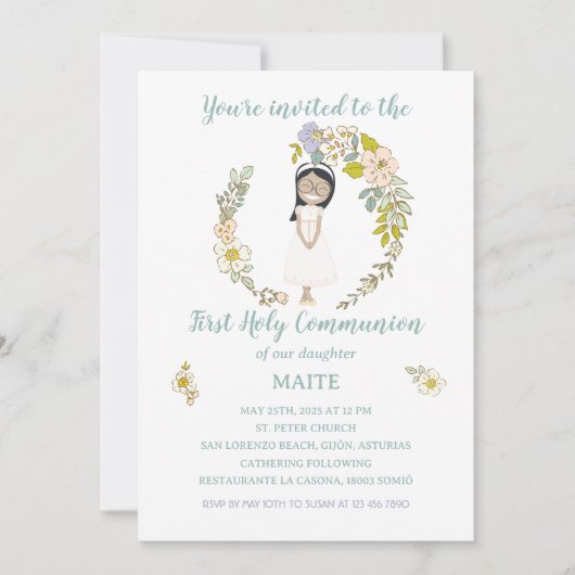 Invitation Invitación de Comunión MAITE (Devant)