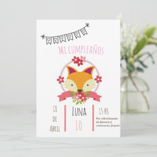 Invitation invitacion de cumpleaños (Debout devant)