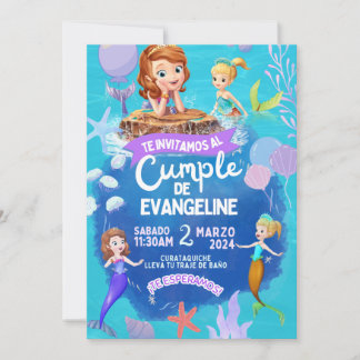 Invitation Invitación de cumpleaños de la princesa Sofia.