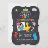 Invitation Invitación de Cumpleaños de Plaza Sésamo (Devant)