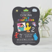 Invitation Invitación de Cumpleaños de Plaza Sésamo (Debout devant)