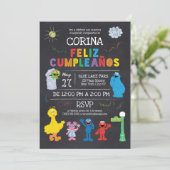 Invitation Invitación de Cumpleaños de Plaza Sésamo (Debout devant)