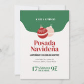 Invitation Invitación de Posada Navideña con Esferas (Devant)