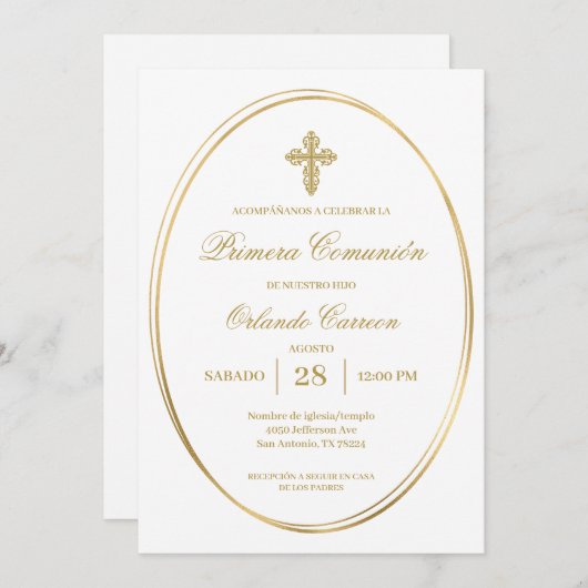 Invitation Invitación de primera comunión (Devant / Derrière)